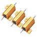 25W 3.3 Ohm 5% Aluminum Housing Resistor Wirewound Resistor Gold Tone 3 Pcs - Gold Tone