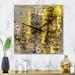 Designart 'Yellow Meets Grey Abstract Art II' Modern wall clock