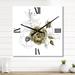 Designart 'Anemone Bouquet Flower With Eucalyptus Branches I' Traditional Large Wall Clock