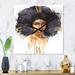 Designart 'Portrait of African American Woman X' Modern Metal Wall Clock