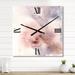 Designart 'Pastel Abstract With Blue Pink Beige & Red Spots' Modern wall clock