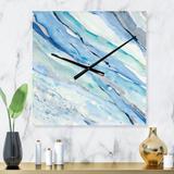 Designart 'Blue Silver Spring I' Modern wall clock