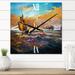 Designart 'Boats On The Ocean During Evening Sunset II' Nautical & Coastal Large Wall Clock