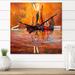 Designart 'Boats On The Ocean During Evening Sunset I' Nautical & Coastal Wall Clock Decor