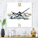 Designart 'Minimalistic Winter Mountains and Fir Forest I' Modern Metal Wall Clock