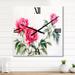 Designart 'Three Vintage Peonies Flowers' Traditional Wall Clock Decor