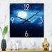 Designart 'Full Moon In Cloudy Night Sky III' Nautical & Coastal Large Wall Clock