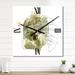Designart 'Line Art Monstera Branch Tropical Abstract Leaves' Traditional Large Wall Clock