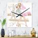 Designart 'Young Girl With Shopping Boxes In Paris' Shabby Chic wall clock