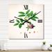 Designart 'Vintage London Plants XI' Farmhouse Metal Wall Clock