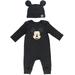 Disney Mickey Mouse Infant Baby Boys Snap Cosplay Coverall and Hat Newborn to Infant