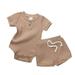 Fesfesfes Casual Baby Boy Clothes Set Toddler Girl Cotton Short Sleeve Tops Shorts Outfits