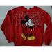 Disney Tops | Disney Mickey Mouse Junior's Red Sweatshirt Crewneck Size Medium 7-9 Long Sleeve | Color: Red | Size: Mj