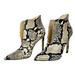 Nine West Shoes | Nwob Nine West Tila Women Snakeskin High Heel Leather Ankle Booties Size 5 | Color: Black/Tan | Size: 5