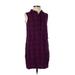 Banana Republic Factory Store Casual Dress - Shift Collared Sleeveless: Purple Plaid Dresses - Women's Size 4