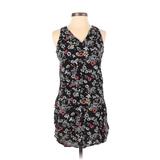 Old Navy Casual Dress - Mini V Neck Sleeveless: Black Floral Dresses - Women's Size X-Small