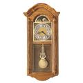 Howard Miller Fenton Wall Clock 620-156 – Golden Oak Finish, Brass Lyre Pendulum, Home Decor, Volume Control, Quartz Dual-Chime Movement