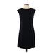 Donna Ricco Casual Dress - Shift: Black Solid Dresses - Women's Size Small