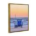 Stupell Industries Tranquil Orange Sunset Beach Hut Ocean Shore Canvas Wall Art By Jeff Poe Canvas in Blue/Orange | 31 H x 25 W x 1.7 D in | Wayfair