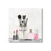 Stupell Industries Trendy Makeup Brushes Polished Fashion Cosmetics by Kim Allen - Wrapped Canvas Painting on Canvas in Gray/Pink/White | Wayfair