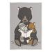 Stupell Industries land Animals Family Bear Reading Book To Babies by Sweet Melody Designs - Unframed Graphic Art on MDF in Brown/Gray/Green | Wayfair