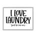 Stupell Industries I Love Laundry Casual Humor Phrase by Imperfect Dust - Floater Frame Graphic Art on Canvas in Black | Wayfair ao-275_gff_24x30