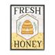Stupell Industries Fresh Honey Rustic Bee Hive by Jennifer Pugh - Floater Frame Graphic Art on Canvas in Black/Yellow | Wayfair ao-454_fr_24x30