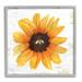 Stupell Industries Rustic Sunflower Petals Lone Bumble Bee Flower Design by Jennifer Pugh - Floater Frame Painting on Canvas in Brown/Orange | Wayfair