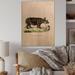 Union Rustic Vintage Rhinoceros - Unframed Painting on Wood in Black/Brown/Gray | 20 H x 12 W x 1 D in | Wayfair D879D5B571FC4CD0A2FF64BD28563E30