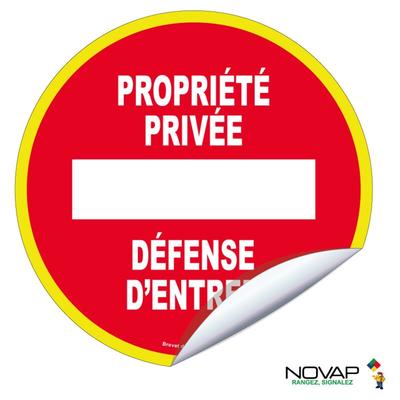 Novap - Adhésif Propriété privée - Défense d'entrer - haute visibilité - ø 80mm - 4100555