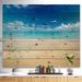 Highland Dunes Sand Of Beach In Calm Caribbean Shore Sand Of Beach In Calm Caribbean Shore - Graphic Art on in Blue/Brown/White | Wayfair