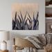 Winston Porter Navy Blue Agave Leaves - Unframed Painting on Wood in Blue/Brown/White | 16 H x 16 W x 1 D in | Wayfair