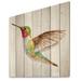 Red Barrel Studio® Hummingbird Flying Sketch - Unframed Painting on Wood in Brown/Green/Red | 16 H x 16 W x 1 D in | Wayfair