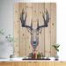Millwood Pines Deer Head Portrait - Unframed Painting on Wood in Blue/Brown/White | 20 H x 12 W x 1 D in | Wayfair 4C8A094F92464D46A969BCBC5E694C0F