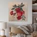 The Holiday Aisle® Christmas Flowers Bouquet w/ Berrie - Unframed Painting on Wood in Brown/Gray/Red | 16 H x 16 W x 1 D in | Wayfair