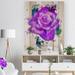 Winston Porter Hand Made Purple Rose Watercolor Hand Made Purple Rose Watercolor - Graphic Art on in Brown/Green/Indigo | Wayfair