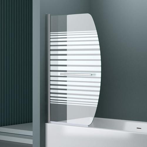 90×140 cm Design-Duschwand für Badewanne Badewannenaufsatz Duschabtrennung 6mm ESG-Sicherheitsglas