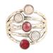 Passionate Cosmos,'Sterling Silver Cocktail Ring with Multiple Gemstones'