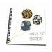 3dRose Happy 75th Birthday - Modern stylish floral Balloons. Elegant black brown blue 75 year old Bday - Memory Book 12 by 12-inch