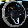 Sufanic Women Crystal Diamond Steering Wheel Cover Car Wheel Protector for Car 15 Inch