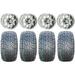 GTW Tempest 12 Golf Cart Wheels Chrome 23 Fusion ST Tires E-Z-GO & Club Car