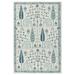 LR Home Bella Alice Ivory/Blue Transitional Floral Wool Area Rug 9 x 12