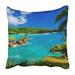CMFUN Waves Breaking on the Rocks Sunny Day During Spectacular Ocean View Road Pillowcase Cushion Cover 18x18 inch