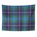 UFAEZU Blue Celtic Douglas Tartan No Gradients Green Check Clan Culture Flat Wall Art Hanging Tapestry Home Decor for Living Room Bedroom Dorm 51x60 inch