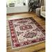 Glitzy Rugs UBSAF0115K0926A9 5 x 8 ft. Hand Knotted Afghan Wool & Silk Kazak Rectangle Area Rug Cream & Red