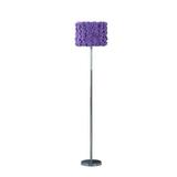 HomeRoots 478192 63 in. Traditional Shaped Floor Lamp with Lavender Drum Shade Steel