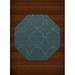 Dalyn Dover Area Rug DV14 Dv14 Teal Circles Rings 6 x 6 Octagon