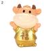 Cute Gold Ox Ornament Resin DIY Animal Figurines Car Desktop Decoration Gift