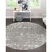 Unique Loom Zal Lennon Rug Gray and Ivory 3 Round Abstract Modern Perfect For Dining Room Entryway Bed Room Kids Room