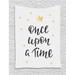 Once Upon a Time Tapestry Motivational Quote with Stars Crown Nostalgic Lettering Wall Hanging for Bedroom Living Room Dorm Decor 60W X 80L Inches Pearl Charcoal Grey Yellow by Ambesonne